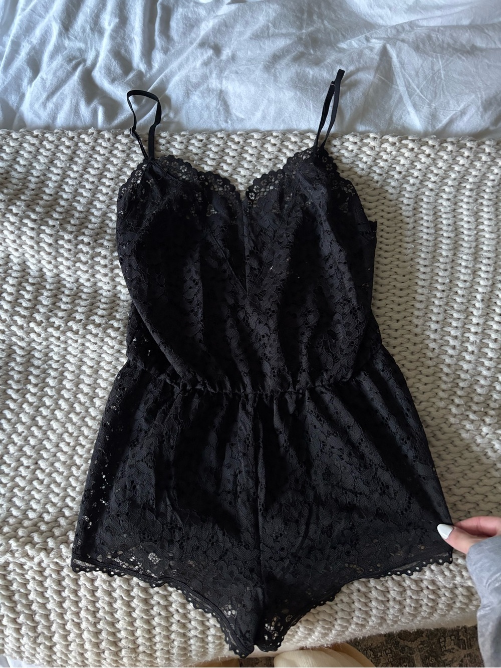 Victoria's Secret Black Lace Romper